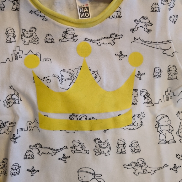 NWT NANO 2-pc Outfit Dragon Fantasy Print Yellow Trim Crown Size Unisex 12m - Picture 3 of 9